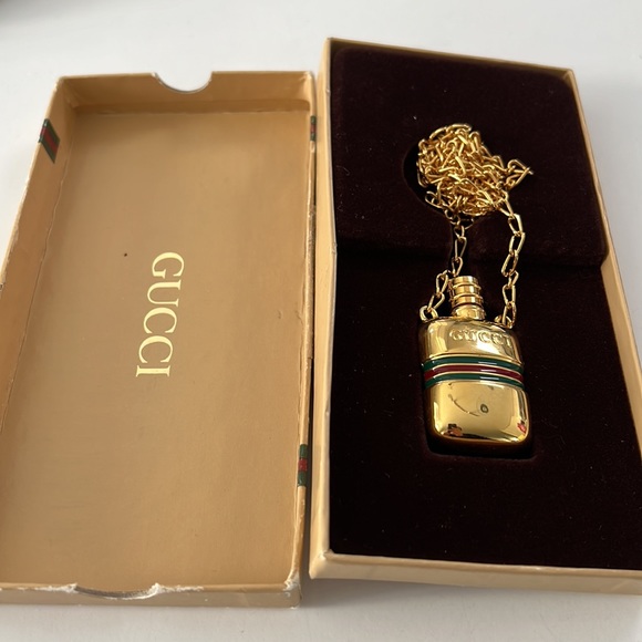 Gucci Gold Long Perfume Bottle Necklace - Picture 2 of 4